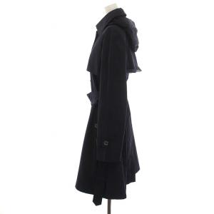 BLUE LABEL CRESTBRIDGE シングル トレンチコート ロング 裏地チェック アウター 38 M 紺 ネイビー