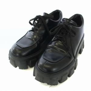 PRADA ダービーシューズ 厚底 レースアップ レザー 36 23cm ブラック