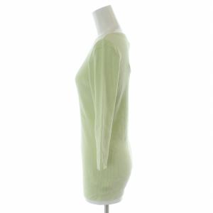GALERIE VIE 23SS タグ付き ギザコットンリブ ボートネックプルオーバー 七分袖 F 緑 グリーン 23023102203