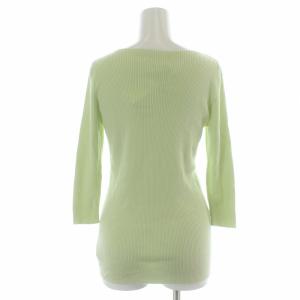 GALERIE VIE 23SS タグ付き ギザコットンリブ ボートネックプルオーバー 七分袖 F 緑 グリーン 23023102203
