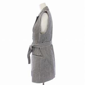 mikomori THIRD Magazine コットンシルクギンガムチェックジレ べスト ジャケット ウエストベルト シルク