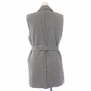 mikomori THIRD Magazine コットンシルクギンガムチェックジレ べスト ジャケット ウエストベルト シルク