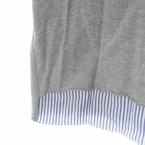 PAUL SMITH Tシャツ カットソー 切替 ストライプ 半袖 XXL グレー /KL