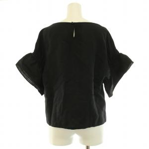 ADORE シャツ ブラウス 半袖 ボートネック 麻 リネン 38 M 黒 ブラック