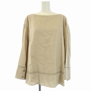 ADORE セットアップ 上下 麻レーヨンストレッチブラウス プルオーバー スカート フレア ロング 38 M ベージュ