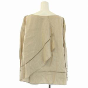 ADORE セットアップ 上下 麻レーヨンストレッチブラウス プルオーバー スカート フレア ロング 38 M ベージュ