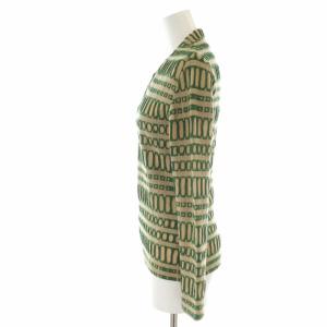 SYBILLA ニットカットソー Vネック 総柄 ウール 長袖 M ベージュ