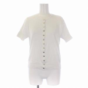 プレッション カーディガン 半袖 クルーネック 2 M 白 ホワイト E932J155 /BM