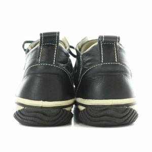 SPINGLE MOVE ローカットスニーカー シューズ サイドゴア カンガルーレザー S 24.5cm 黒 ブラック SP-442