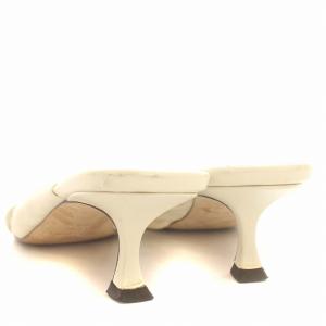 JIMMY CHOO Avenue 50 ミュール サンダル レザー 38.5 24.5cm 白 ホワイト