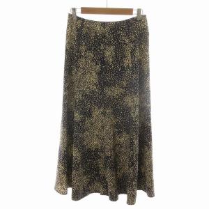 Spick&Span 22AW レオパードドットフレアスカート ヒョウ柄 ミモレ ロング 紺 ネイビー ベージュ