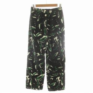 JOURNAL STANDARD 22SS リーフプリントパンツ イージー 総柄 36 S 黒 ブラック 緑 グリーン