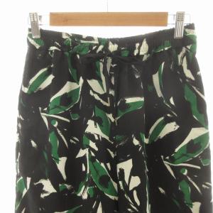 JOURNAL STANDARD 22SS リーフプリントパンツ イージー 総柄 36 S 黒 ブラック 緑 グリーン
