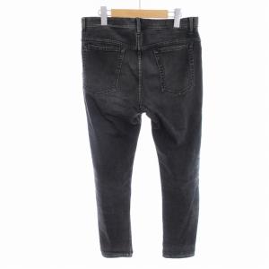 UNITED ARROWS オーガニックデニムスリムテーパード ジーンズ フルレングス ジッパーフライ L 黒 ブラック