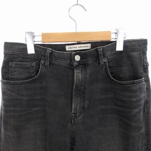 UNITED ARROWS オーガニックデニムスリムテーパード ジーンズ フルレングス ジッパーフライ L 黒 ブラック