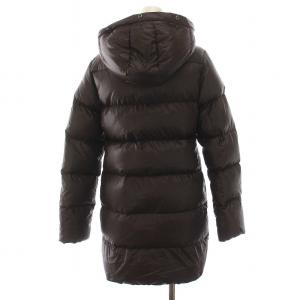 DUVETICA ダウンジャケット ダウンコート ロング フード付き ナイロン ジップアップ アウター 40 L 茶 ダークブラウン