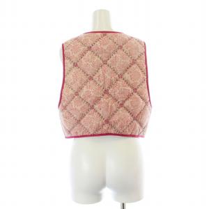 UNITED ARROWS Pheeta 22AW ベスト 中わた キルティング 総柄 刺繍 ピンク 8925-699-0006