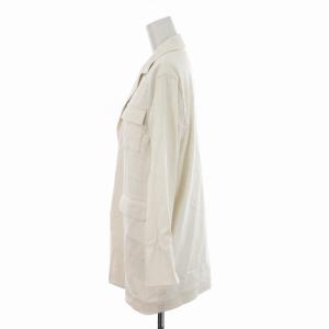 Ameri VINTAGE LITTLE LINEN OVER JACKET テーラードジャケット スリット リネン混 FREE アイボリー
