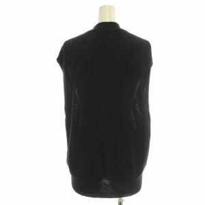 GALERIE VIE 22SS リネンVネックベスト ジレ ニット 麻 F 黒 ブラック 23022102301