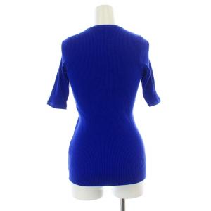 AURALEE GIZA High Gauge RIB Knit TEE リブニット Tシャツ カットソー 五分袖 クルーネック コットン