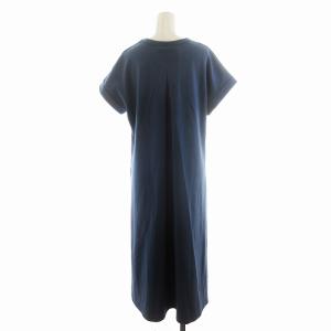 To b. by agnes b. WP58 ROBE ロゴワンピース ミモレ ロング 半袖 Iライン Tu M 青 ブルー /NQ