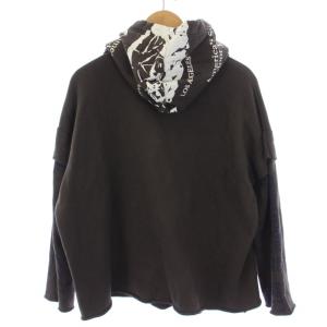 ウィンダンシー バックロゴ パーカー 黒 フード ダメージ加工 美品