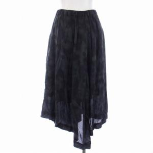 Y's ヨウジヤマモト フレアスカート ロング ドット柄 2 M 黒 ブラック YU-S14-207