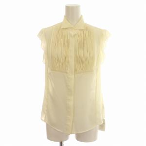 フリル シアーシャツ ブラウス ノースリーブ シャツ 1 S アイボリー /G