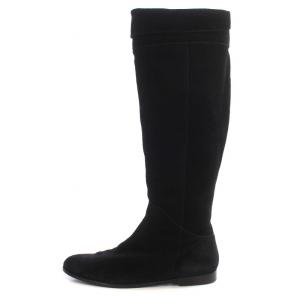 TOMORROWLAND ロングブーツ スエード 38 24cm 黒 ブラック