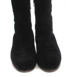 TOMORROWLAND ロングブーツ スエード 38 24cm 黒 ブラック