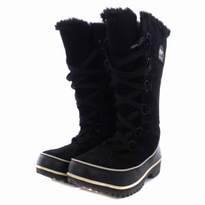 SOREL Tivoli High 2 ロングブーツ スノーブーツ ファー スエード US7.5 24.5?p 黒 ブラック NL2093-010