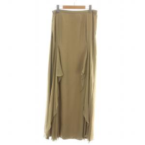 VALENTINO ROMA フレアスカート ロング マキシ シアー シースルー 絹 シルク 40 M ベージュ