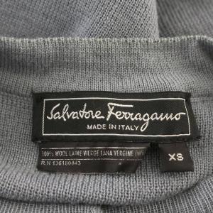 Salvatore Ferragamo カーディガン ニット リボン カットワーク 長袖 XS グレー