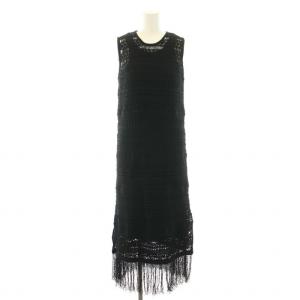 Ameri VINTAGE 23AW ミディコードヤーンフリンジドレス MEDI CODE YARN FRINGE DRESS ワンピース