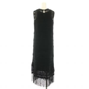 Ameri VINTAGE 23AW ミディコードヤーンフリンジドレス MEDI CODE YARN FRINGE DRESS ワンピース