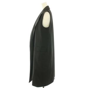 ESTNATION 22SS ジレ テーラードロングベスト 前開き アウター 38 M 黒 ブラック