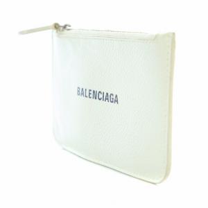 BALENCIAGA フラグメントケース コインケース 小銭入れ カードケース レザー ロゴ プリント 白 ホワイト