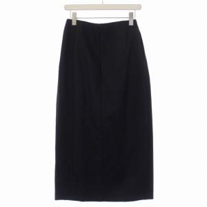 AURALEE 23AW LIGHT MELTON SKIRT フレアスカート ロング ウール 1 M 黒 ブラック A23AS05LM