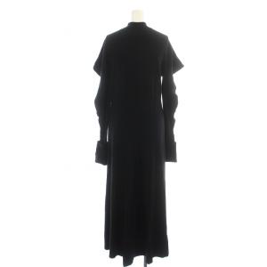 AKIRANAKA ニットワンピース ロング マキシ フレア 長袖 ハイネック 1 S 黒 ブラック