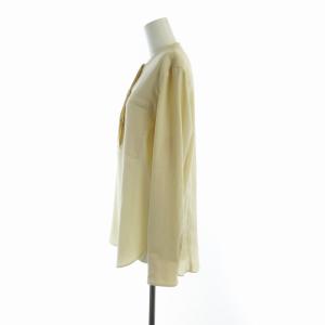 Theory PRIME GGT UTL SHIRT C バンドカラープルオーバーブラウス 長袖 S ベージュ 01-1108201-144-902