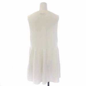 ANAYI 24SS ティアードミラノリブジレ ベスト クルーネック 38 M 白 ホワイト 102418-16-770-01-380