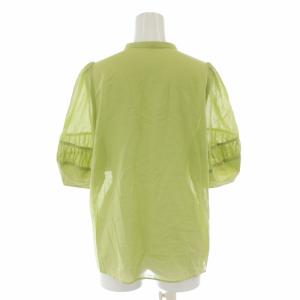 ANAYI 22SS シャツ ブラウス シアー シースルー パフスリーブ 5分袖 38 M 緑 グリーン