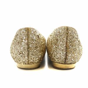 JIMMY CHOO パンプス オープントゥ グリッター 37 24.0cm ゴールド色