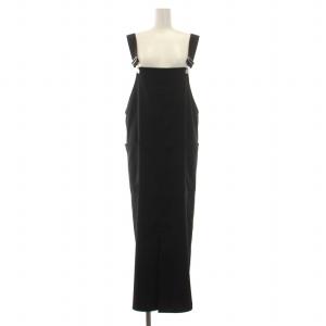 23SS オーバーオールスカート ジャンパースカート ワンピース ロング 38 M 黒 ブラック