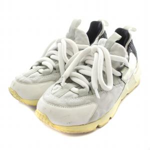 PIERRE HARDY トレックコメット スニーカー シューズ レザー 35 22.0cm 白 ホワイト グレー 黒 ブラック