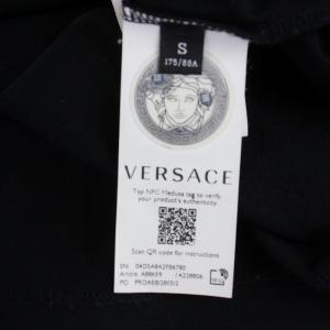 VERSACE Tシャツ カットソー 半袖 クルーネック メデューサ プリント S 黒 ブラック A88659