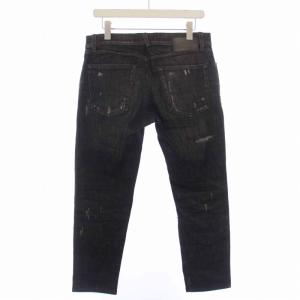 DOLCE&GABBANA 14 STRETCH デニムパンツ ジーンズ ジップフライ USED加工 46 S 黒 ブラック/BM