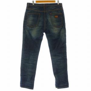 DOLCE&GABBANA 22 デニムパンツ ジーンズ テーパード ジップフライ USED加工 コットン 46 S インディゴ