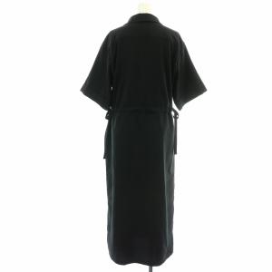 theory luxe 22SS Rise Aves シャツワンピース ロング マキシ スキッパー 半袖 ロールアップ サイドリボン