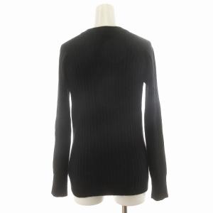 TORY BURCH セーター 袖リブニット 長袖 カシミヤ ロゴ刺繍 S 黒 ブラック